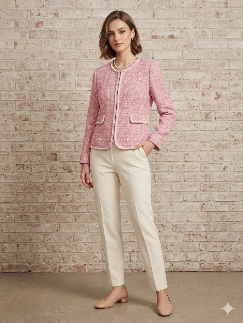 For Joseph Pink Tweed Women Blazer. Sz6